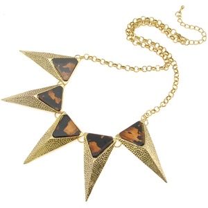 New Art Deco Tortoise Luster Triangular Necklace